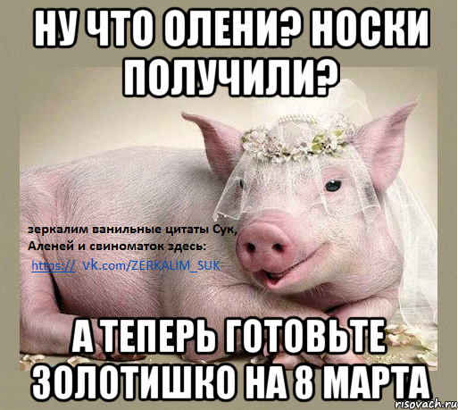 Ну что Олени? носки получили? А теперь готовьте золотишко на 8 марта