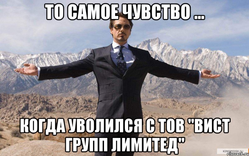 То самое чувство ... когда уволился с ТОВ "вист групп лимитед", Мем железный человек