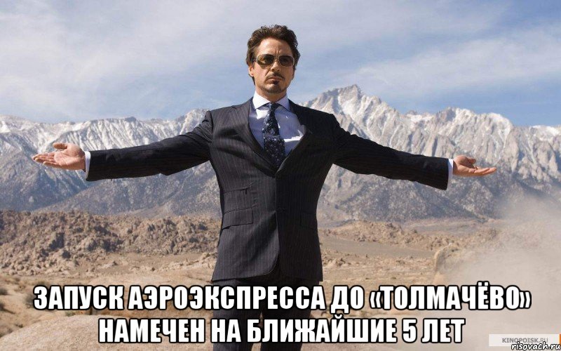  Запуск аэроэкспресса до «Толмачёво» намечен на ближайшие 5 лет, Мем железный человек