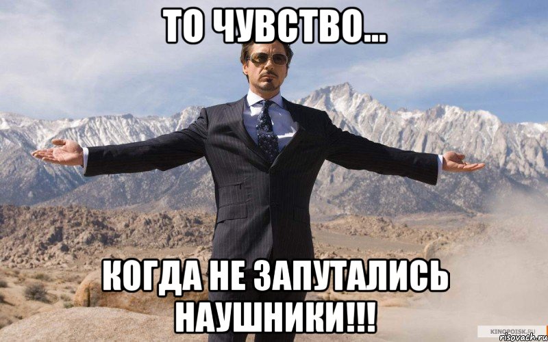 То чувство... когда не запутались наушники!!!, Мем железный человек