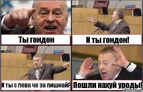 Ты гондон И ты гондон! И ты с лева че за пишнай? Пошли нахуй уроды!, Комикс жиреновский