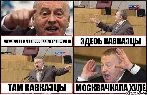 СПУСТИЛСЯ В МОСКОВСКИЙ МЕТРОПОЛИТЕН ЗДЕСЬ КАВКАЗЦЫ ТАМ КАВКАЗЦЫ МОСКВАЧКАЛА ХУЛЕ, Комикс жиреновский