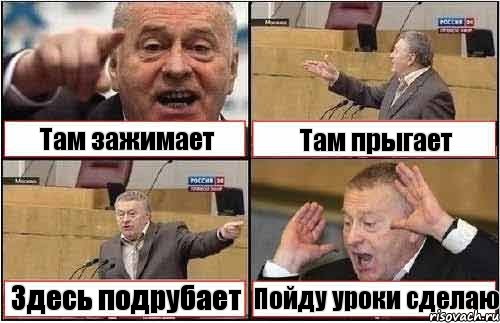 Там зажимает Там прыгает Здесь подрубает Пойду уроки сделаю, Комикс жиреновский