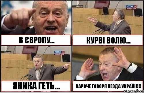 В ЄВРОПУ... КУРВІ ВОЛЮ... ЯНИКА ГЕТЬ... КАРОЧЕ ГОВОРЯ ПЕЗДА УКРАЇНІ!!!, Комикс жиреновский