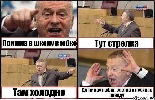 Пришла в школу в юбке Тут стрелка Там холодно Да ну вас нафиг, завтра в лосинах прийду, Комикс жиреновский