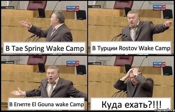 В Тае Spring Wake Camp В Турции Rostov Wake Camp В Египте El Gouna wake Camp Куда ехать?!!!, Комикс Жирик в шоке хватается за голову