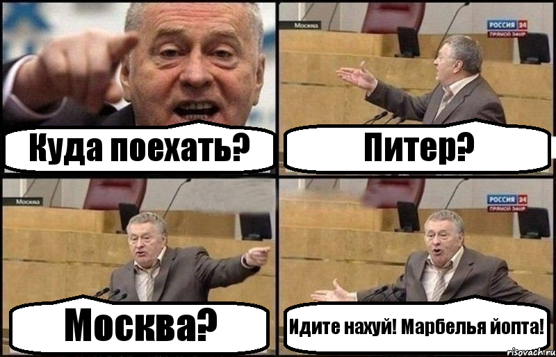 Куда поехать? Питер? Москва? Идите нахуй! Марбелья йопта!, Комикс Жириновский