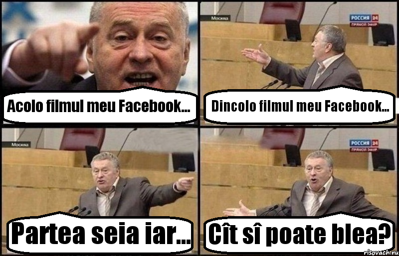 Acolo filmul meu Facebook... Dincolo filmul meu Facebook... Partea seia iar... Cît sî poate blea?, Комикс Жириновский