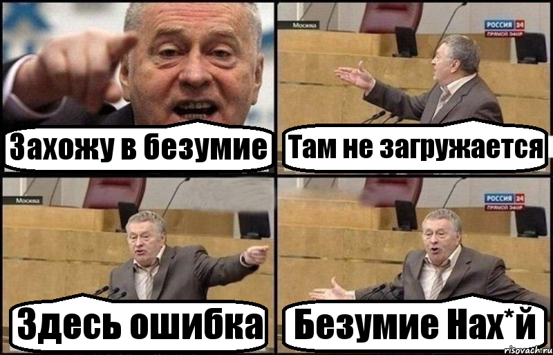 Захожу в безумие Там не загружается Здесь ошибка Безумие Нах*й, Комикс Жириновский