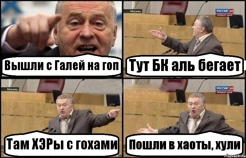 Вышли с Галей на гоп Тут БК аль бегает Там ХЭРы с гохами Пошли в хаоты, хули, Комикс Жириновский