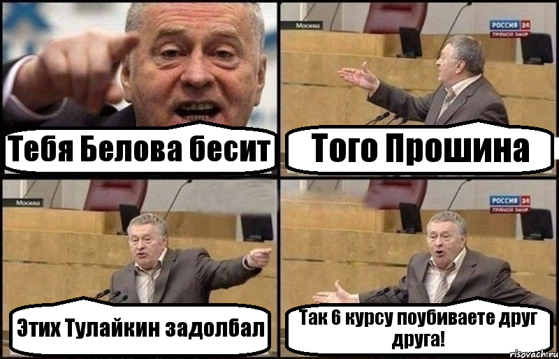 Тебя Белова бесит Того Прошина Этих Тулайкин задолбал Так 6 курсу поубиваете друг друга!, Комикс Жириновский