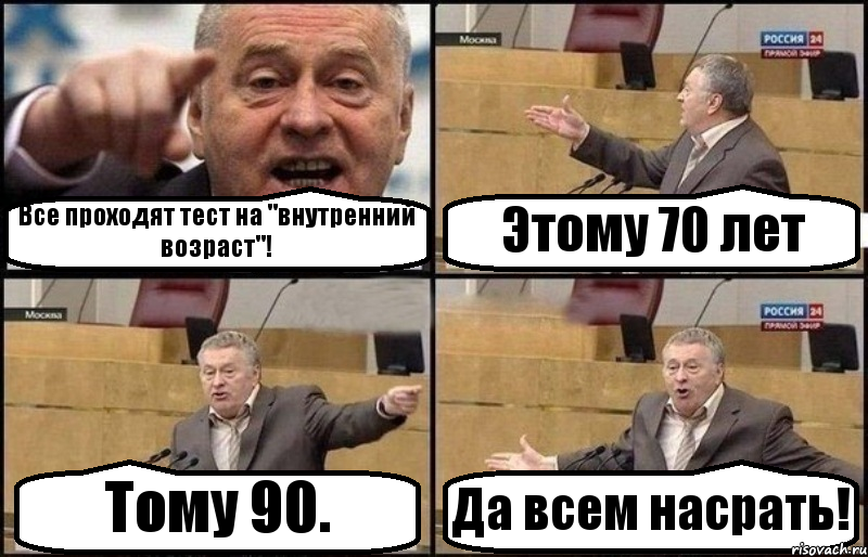 Все проходят тест на "внутренний возраст"! Этому 70 лет Тому 90. Да всем насрать!, Комикс Жириновский