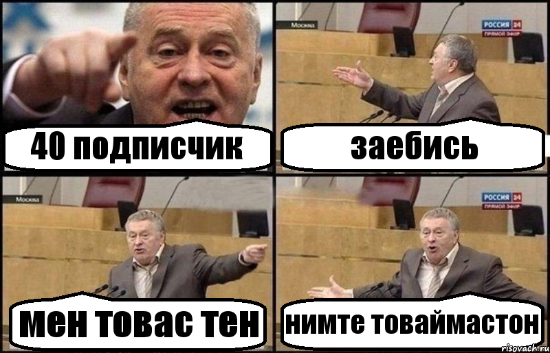 40 подписчик заебись мен товас тен нимте товаймастон, Комикс Жириновский