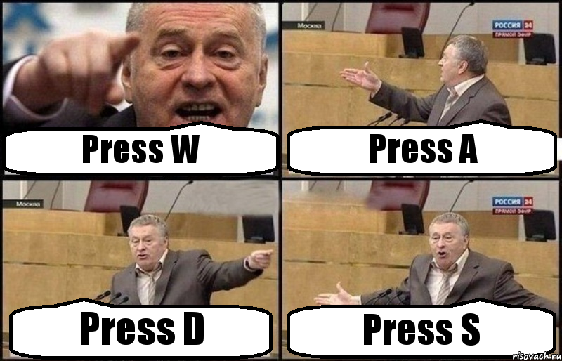 Press W Press A Press D Press S, Комикс Жириновский