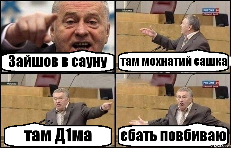 Зайшов в сауну там мохнатий сашка там Д1ма єбать повбиваю, Комикс Жириновский