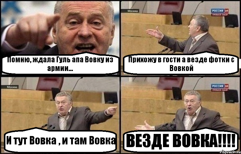 Помню, ждала Гуль апа Вовку из армии... Прихожу в гости а везде фотки с Вовкой И тут Вовка , и там Вовка ВЕЗДЕ ВОВКА!!!!, Комикс Жириновский