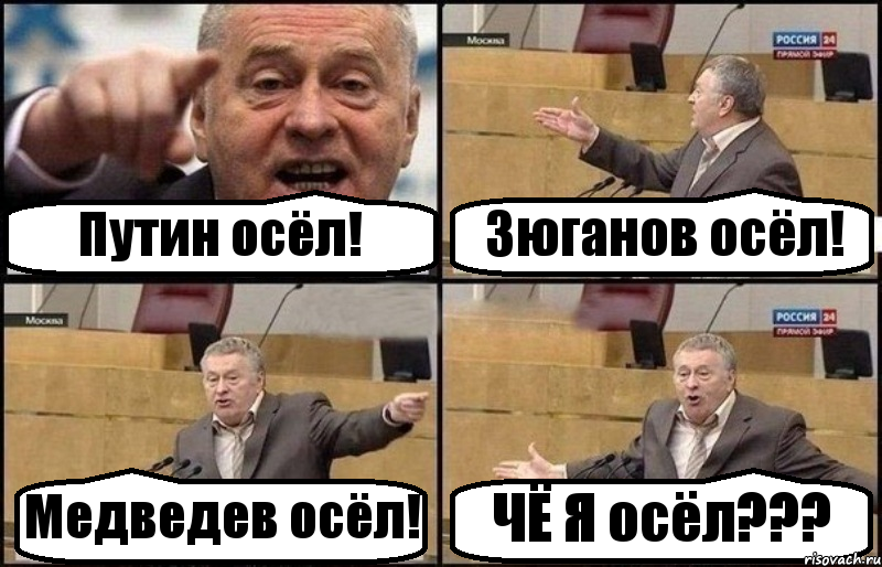 Путин осёл! Зюганов осёл! Медведев осёл! ЧЁ Я осёл???, Комикс Жириновский