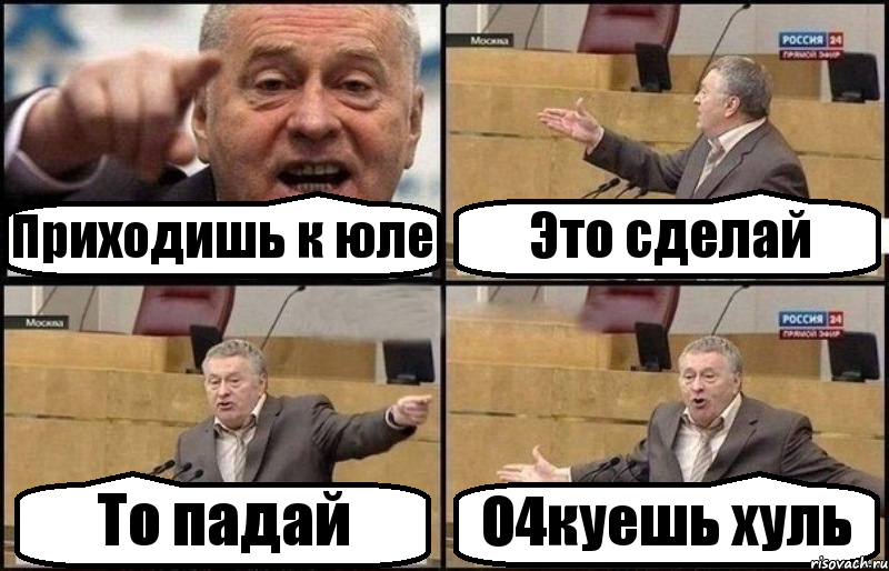 Приходишь к юле Это сделай То падай О4куешь хуль, Комикс Жириновский