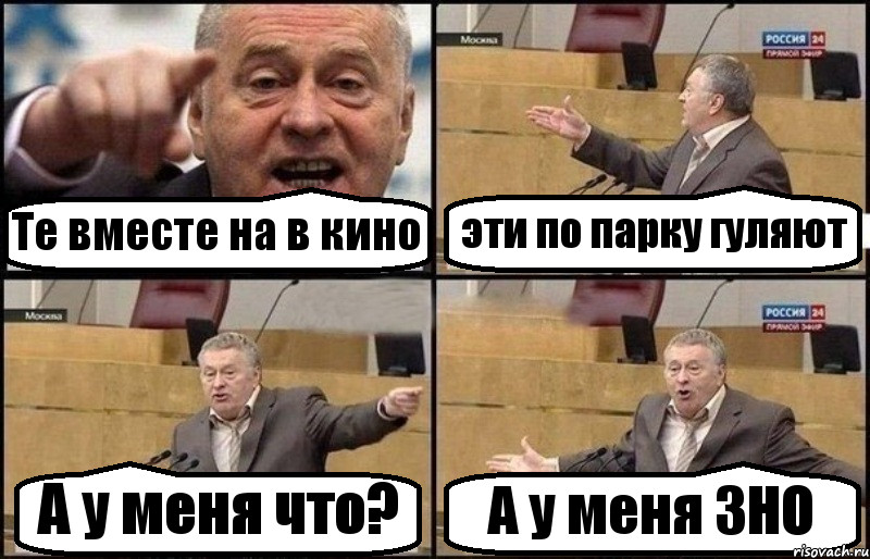 Те вместе на в кино эти по парку гуляют А у меня что? А у меня ЗНО, Комикс Жириновский