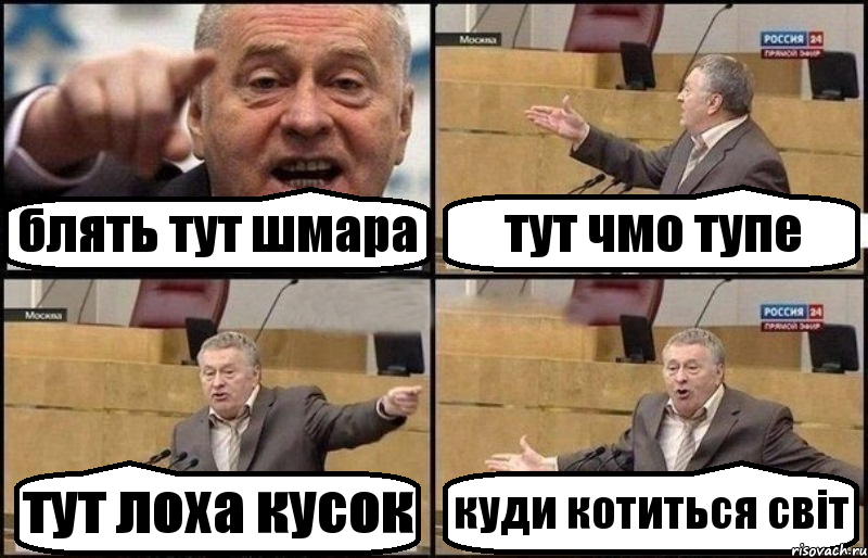 блять тут шмара тут чмо тупе тут лоха кусок куди котиться світ, Комикс Жириновский