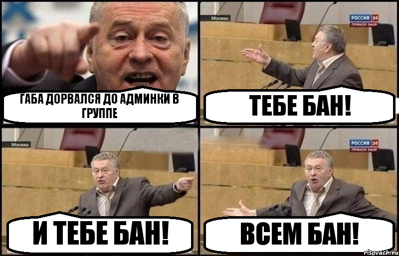 ГАБА ДОРВАЛСЯ ДО АДМИНКИ В ГРУППЕ ТЕБЕ БАН! И ТЕБЕ БАН! ВСЕМ БАН!, Комикс Жириновский