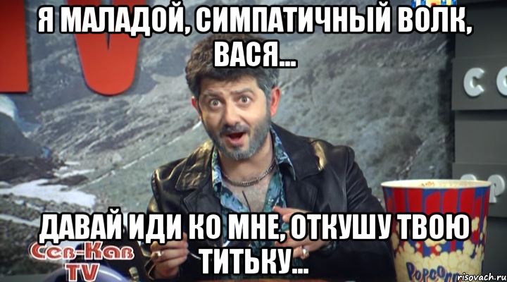 я маладой, симпатичный волк, вася... давай иди ко мне, откушу твою титьку..., Мем Жорик Вартанов