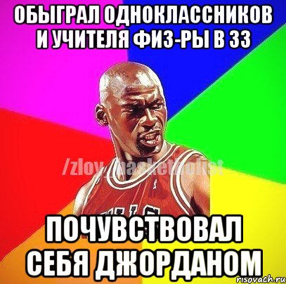 Обыграл одноклассников и учителя физ-ры в 33 Почувствовал себя Джорданом, Мем ЗЛОЙ БАСКЕТБОЛИСТ