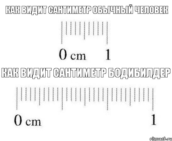 как видит сантиметр обычный человек как видит сантиметр бодибилдер, Комикс Сантиметр