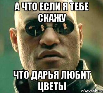 А что если я тебе скажу что Дарья любит цветы, Мем  а что если я скажу тебе