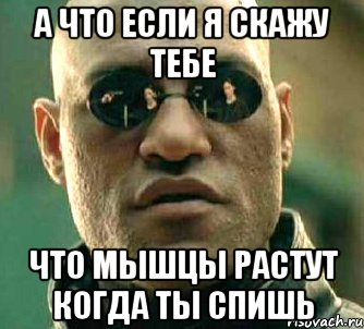 А что если я скажу тебе что мышцы растут когда ты спишь, Мем  а что если я скажу тебе