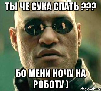 Ты че сука спать ??? БО мени ночу на роботу ), Мем  а что если я скажу тебе