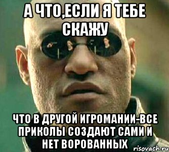 А что,если я тебе скажу что в Другой Игромании-все приколы создают сами и нет ворованных, Мем  а что если я скажу тебе