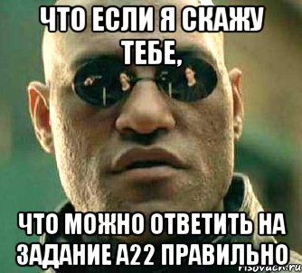 Что если я скажу тебе, что можно ответить на задание А22 правильно, Мем  а что если я скажу тебе