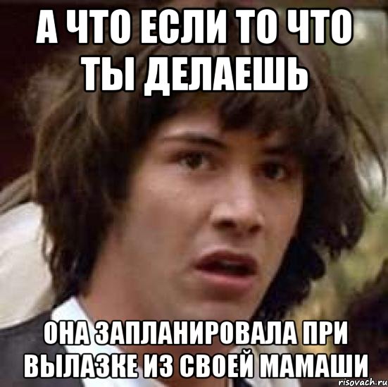 А что если то что ты делаешь Она запланировала при вылазке из своей мамаши, Мем А что если (Киану Ривз)