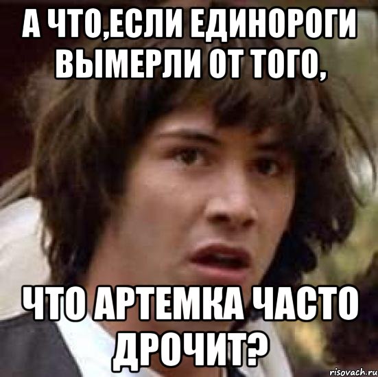 А что,если единороги вымерли от того, Что Артемка часто дрочит?, Мем А что если (Киану Ривз)