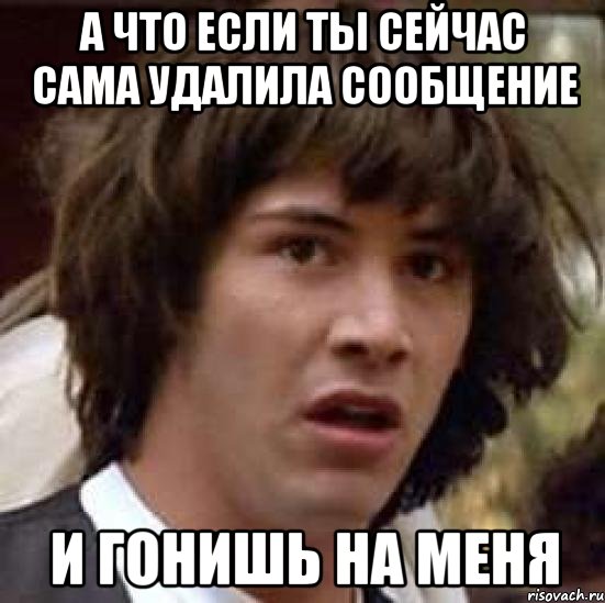 а что если ты сейчас сама удалила сообщение и гонишь на меня, Мем А что если (Киану Ривз)