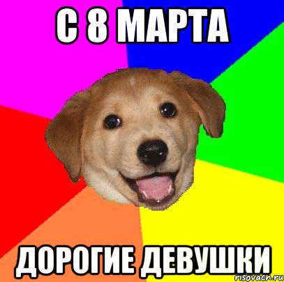 С 8 марта Дорогие девушки, Мем Advice Dog