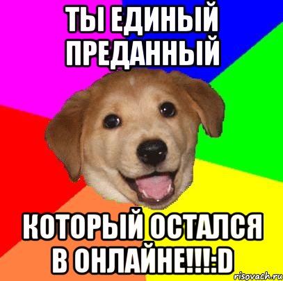 ТЫ ЕДИНЫЙ ПРЕДАННЫЙ КОТОРЫЙ ОСТАЛСЯ В ОНЛАЙНЕ!!!:D, Мем Advice Dog