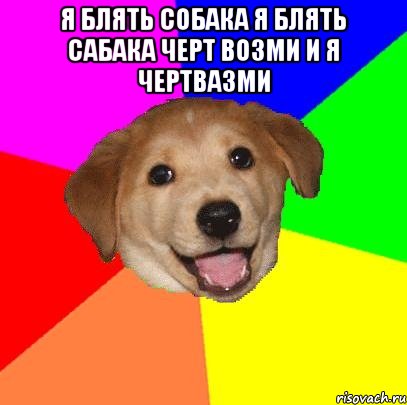 Я БЛЯТЬ СОБАКА Я БЛЯТЬ САБАКА ЧЕРТ ВОЗМИ И Я ЧЕРТВАЗМИ , Мем Advice Dog