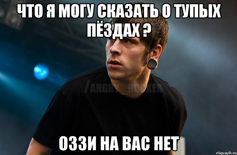 Что я могу сказать о тупых пёздах ? оззи на вас нет, Мем Агрессивный Рокер Мое лицо когда