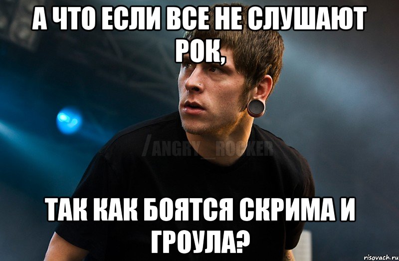 А что если все не слушают рок, так как боятся скрима и гроула?, Мем Агрессивный Рокер Мое лицо когда