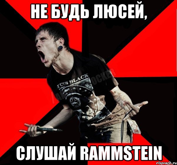 Не будь люсей, слушай Rammstein, Мем Агрессивный рокер