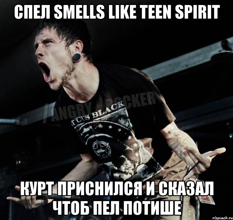 спел Smells Like Teen Spirit Курт приснился и сказал чтоб пел потише