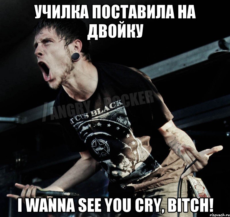 Училка поставила на двойку I wanna see you cry, bitch!, Мем Агрессивный Рокер