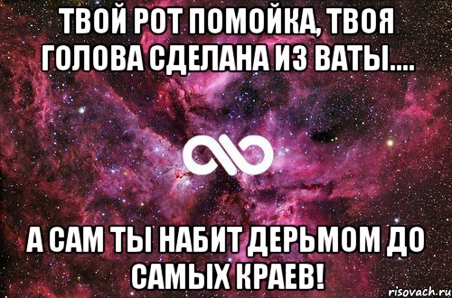 Твой рот помойка, твоя голова сделана из ваты.... а сам ты набит дерьмом до самых краев!, Мем офигенно