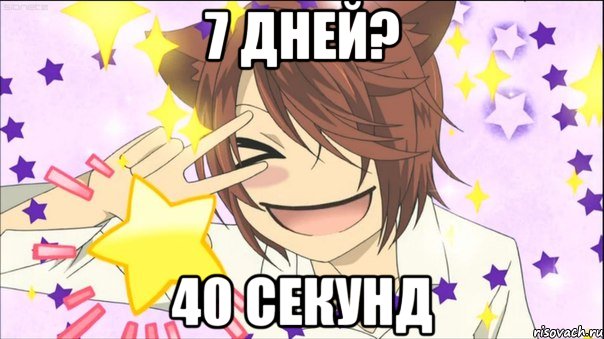 7 дней? 40 секунд, Мем аниме