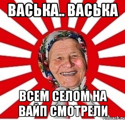 Васька.. Васька Всем селом на вайп смотрели, Мем  бабуля