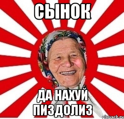 Сынок Да нахуй пиздолиз, Мем  бабуля