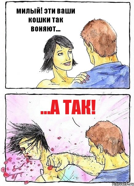 милый! эти ваши кошки так воняют... ...а так!