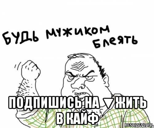  Подпишись на ▼Жить в кайф, Мем блять